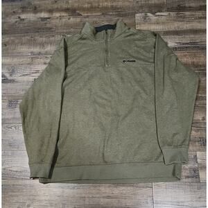 Columbia Hart Mountain Mens Size 2X Green Fleece 1/4 Zip Pullover 2151